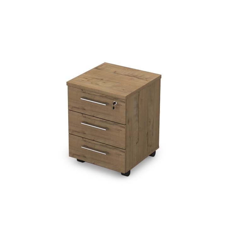 Тумба подкатная АЛСАВ Gloss line 9НТ.004 teakwood/металл глянец