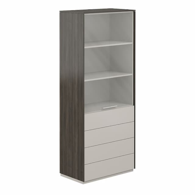 Шкаф высокий с прозрачным стеклом и 4 ящиками Norden Атлас NZ-0322.BT.GS