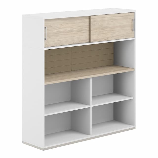 Стеллаж-комбо 1638 односторонний Norden Allegro AG.253.220.663.BG с антресолью и экраном тканевым высоким