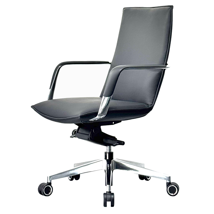 Кресло офисное Norden Parker LB HD-2216L (черная экокожа/алюминиевая база)