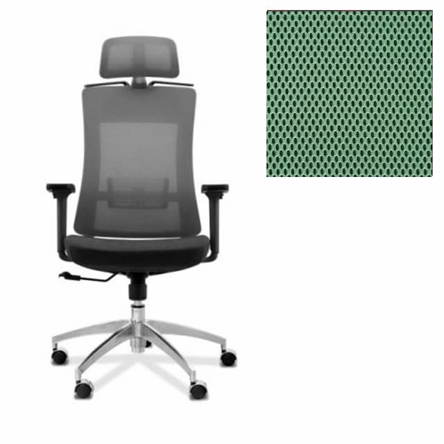 Кресло для персонала Юнитекс Pulse A PS/A/X/SL/3D/h ткань TW зеленая