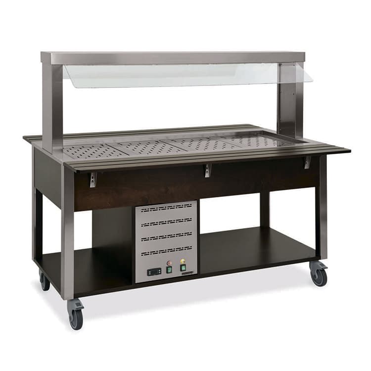 Стол Шведский тепловой (защитное стекло статичное) MetalCarrelli 6910.4-RAL (цвет по RAL)